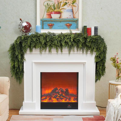 6 FT 2 Pcs Artificial Cedar Garlands – Real Touch Winter Greenery