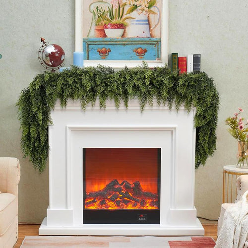 6 FT 2 Pcs Artificial Cedar Garlands – Real Touch Winter Greenery