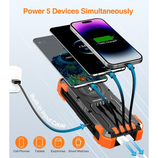 Solar Power Bank Wireless Charger