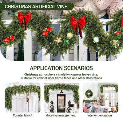 6 FT 2 Pcs Artificial Cedar Garlands – Real Touch Winter Greenery